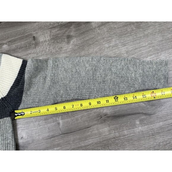 Slate & Stone Mens Pullover Sweater Gray Black White Color Block Stripe Size M - Picture 6 of 9